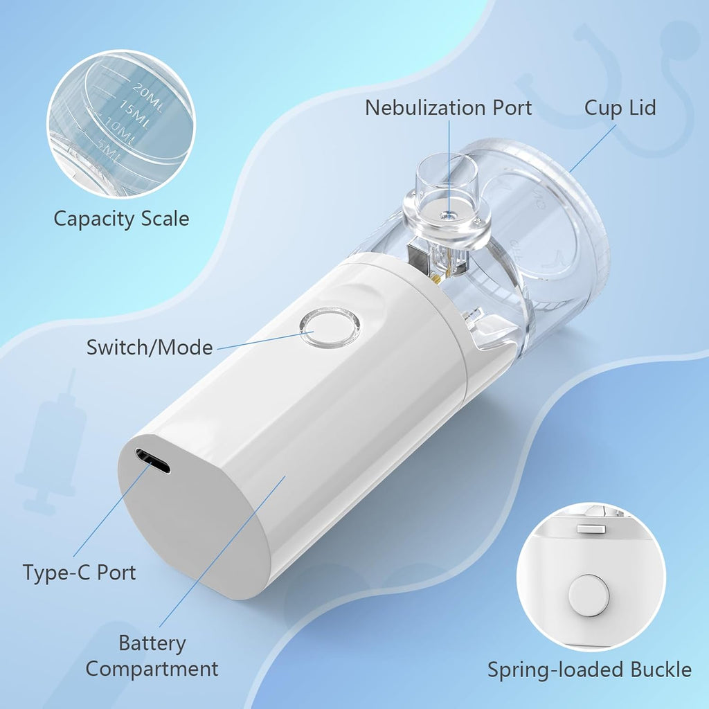 Portable Pet Nebulizer, Handheld Mesh Nebulizer with Mask for Cats and Dogs, Dual Modes Fit for Pet Breathing Problems
