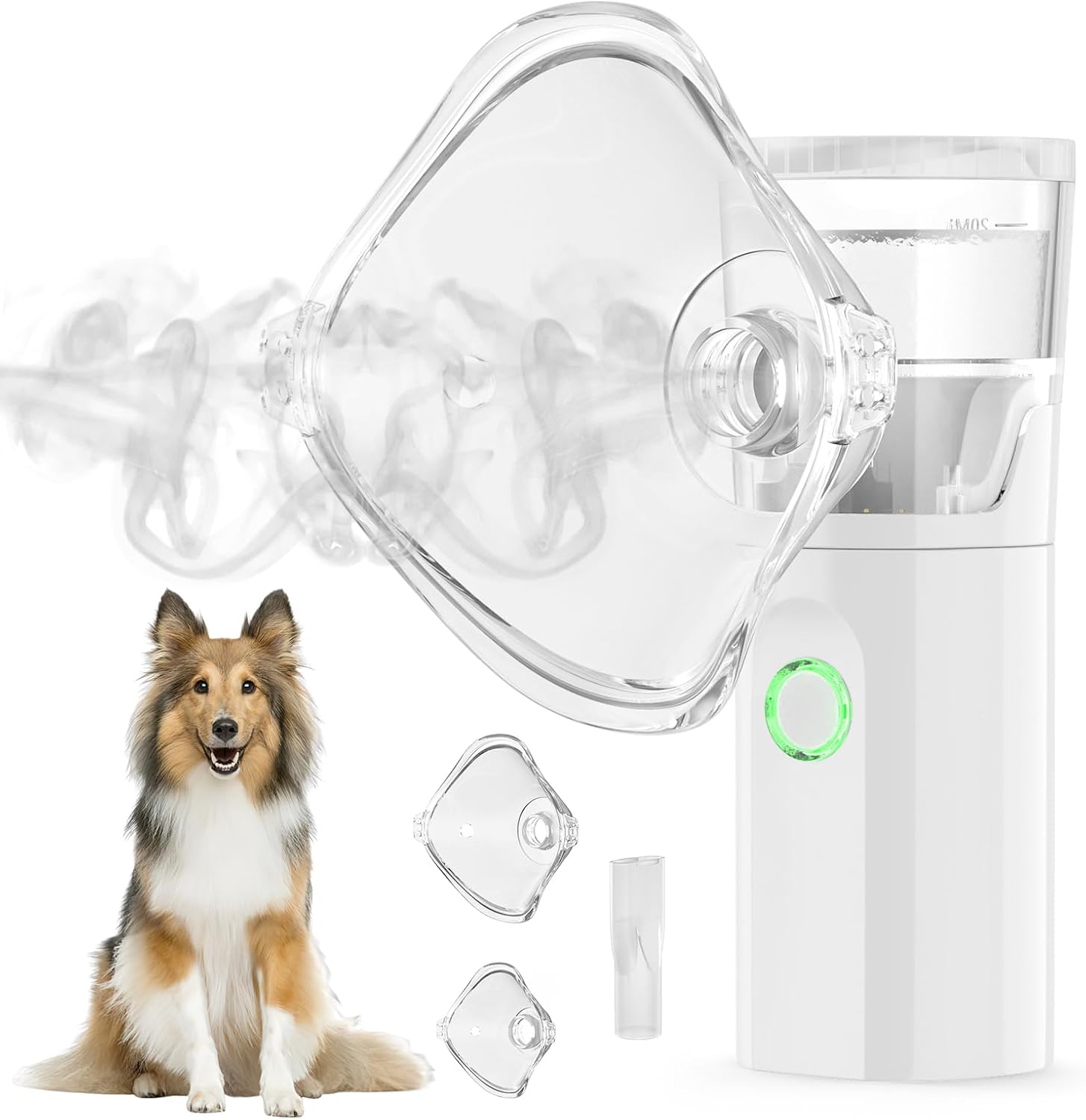 Portable Pet Nebulizer, Handheld Mesh Nebulizer with Mask for Cats and Dogs, Dual Modes Fit for Pet Breathing Problems